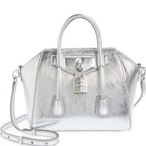 Givenchy's Mini Antigona G-Lock Metallic Leather Satchel